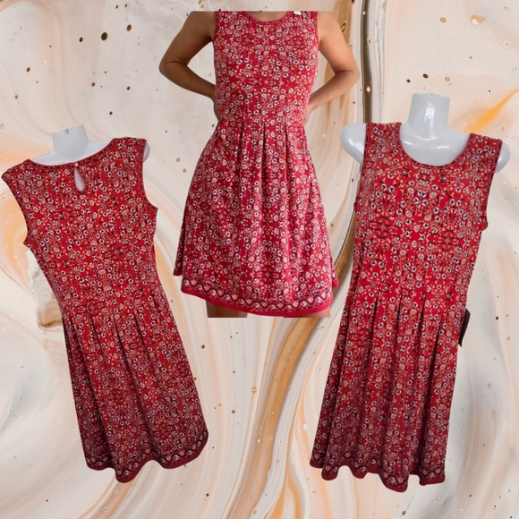 Max Studio!! Designer Red Floral Midi Dress!! 💖 A Just-Jen Fav!!💖 - Picture 4 of 14
